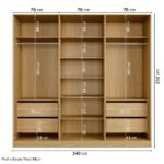 Guarda-roupa 6 Portas Reflecta 100% Mdf Orion Cabecasa Madeiraoriginals Olmo - Imagem 9