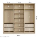 Guarda-roupa 6 Portas Reflecta 100% Mdf Orion Cabecasa Madeiraoriginals Aveia - Imagem 9