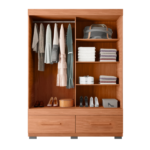 Guarda-Roupa Solteiro 2 Portas de Correr e 2 Gavetas MDP e HDF Bege 187x136,2x46,2cm Smart Caemmun - Imagem 3