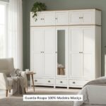 Guarda-roupa Bipartido 10 Portas 3 Gavetas Topázio 100% Madeira Maciça Branco /freijó - Imagem 8