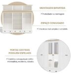 Guarda-roupa Bipartido 12 Portas 3 Gavetas Topázio 100% Madeira Maciça Branco /freijó - Imagem 4