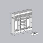 Guarda-roupa Bipartido 12 Portas 3 Gavetas Topázio 100% Madeira Maciça Branco /freijó - Imagem 8