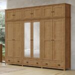 Guarda-roupa Bipartido 12 Portas 3 Gavetas Topázio 100% Madeira Maciça Freijó