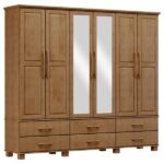 Guarda-roupa Bipartido 6 Portas 6 Gavetas 100% Madeira Maciça Linha Ouro Freijó - Imagem 7