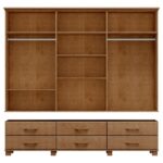 Guarda-roupa Bipartido 6 Portas 6 Gavetas 100% Madeira Maciça Linha Ouro Freijó - Imagem 5