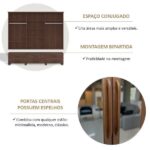 Guarda-roupa Bipartido 6 Portas 6 Gavetas 100% Madeira Maciça Linha Ouro Café - Imagem 4