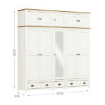 Guarda-roupa Casal 10 Portas 3 Gavetas Topázio Branco/freijó Madeira Pinus - Finestra - Imagem 3