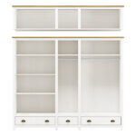 Guarda-roupa Casal 10 Portas 3 Gavetas Topázio Branco/freijó Madeira Pinus - Finestra - Imagem 5