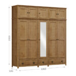 Guarda-roupa Casal 10 Portas 3 Gavetas Topázio Freijó Madeira Pinus - Finestra - Imagem 2