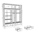 Guarda-roupa Casal 10 Portas 3 Gavetas Topázio Freijó Madeira Pinus - Finestra - Imagem 4