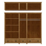 Guarda-roupa Casal 10 Portas 3 Gavetas Topázio Freijó Madeira Pinus - Finestra - Imagem 6