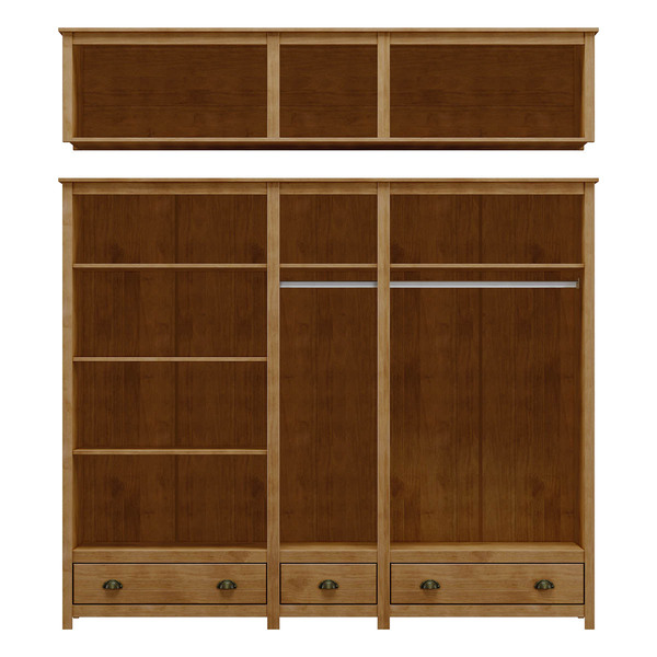 Guarda-roupa Casal 10 Portas 3 Gavetas Topázio Freijó Madeira Pinus - Finestra - Imagem 6