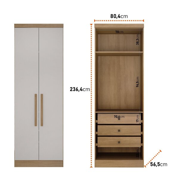 Guarda-roupa Casal 12 Portas 7 Peças Modulado Cairo Cumaru/fendi - Imagem 9