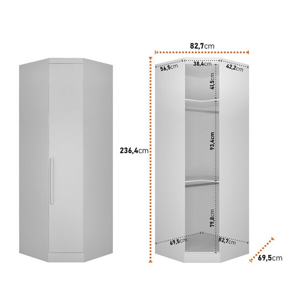 Guarda-roupa Casal 12 Portas 7 Peças Modulado Cairo Neve - Imagem 5