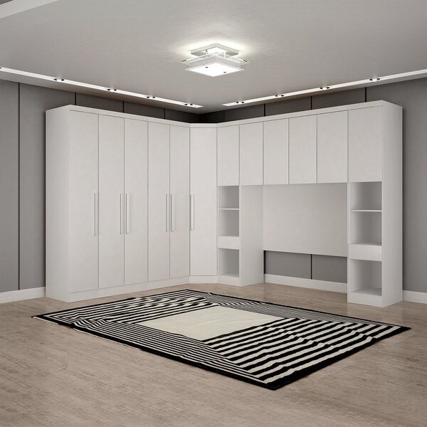 Guarda-roupa Casal 12 Portas 7 Peças Modulado Cairo Neve - Imagem 3