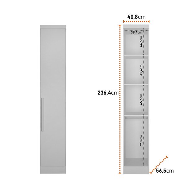 Guarda-roupa Casal 12 Portas 7 Peças Modulado Cairo Neve - Imagem 8