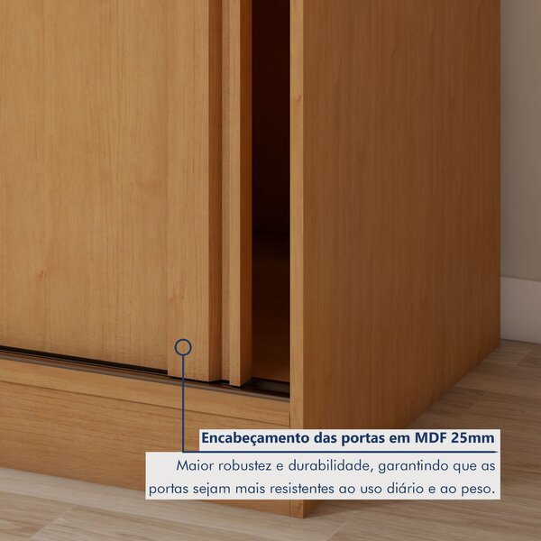 Guarda-roupa Casal 2 Portas 2 Gavetas Zeine Com Espelho - Imagem 4