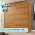 Guarda Roupa Casal 2 Portas 6 Gavetas Trancoso Cinamomo/off White - Imagem 8