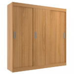 Guarda Roupa Casal 3 Portas De Correr 2 Gavetas Lisboa Evidência Móveis - Imagem 3