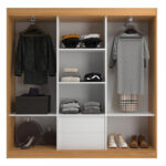 Guarda Roupa Casal 3 Portas De Correr 2 Gavetas Lisboa Evidência Móveis - Imagem 4