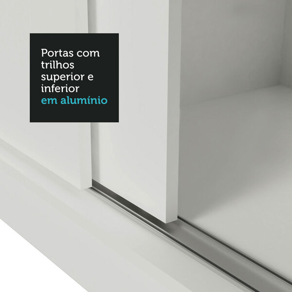 Guarda-roupa Casal 3 Portas De Correr Com Espelho Branco Flórida Madesa - Imagem 5