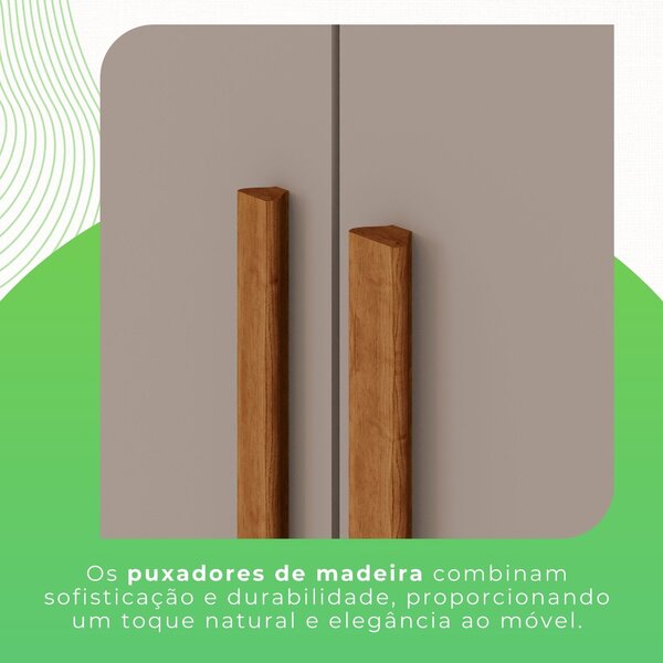 Guarda-roupa Casal 6 Portas 2 Gavetas França - Imagem 3