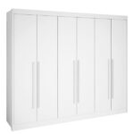 Guarda Roupa Casal 6 Portas 7 Gavetas - New Athos-branco - Móveis D'doro