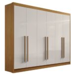 uarda Roupa Casal 6 Portas 7 Gavetas - New Athos-cinamomo/off White - Móveis D'doro