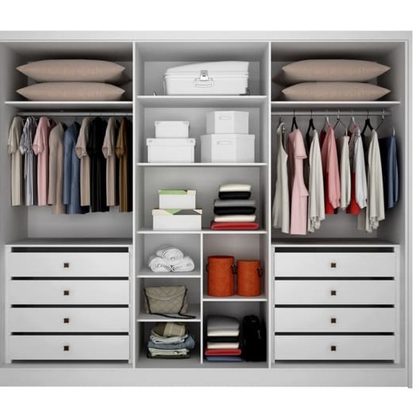Guarda Roupa Casal 6 Portas 8 Gavetas - Himalaia-branco - Móveis Novo Horizonte - Imagem 3