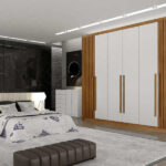 Guarda Roupa Casal 6 Portas 8 Gavetas - Maldivas Ripado-branco - Móveis Novo Horizonte