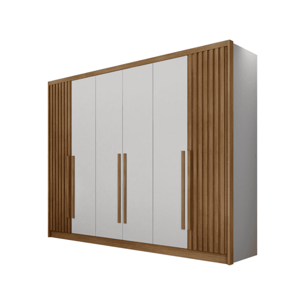 Guarda Roupa Casal 6 Portas 8 Gavetas - Maldivas Ripado-branco - Móveis Novo Horizonte - Imagem 4