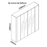 Guarda-roupa Casal 6 Portas Com 4 Portas Reflecta Com Pés Com Led Innova 100% Mdf Naturale/off White - Imagem 3