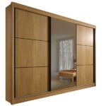 Guarda Roupa Casal Com Espelho 3 Portas 6 Gavetas - Los Angeles-cinamomo - Móveis D'doro