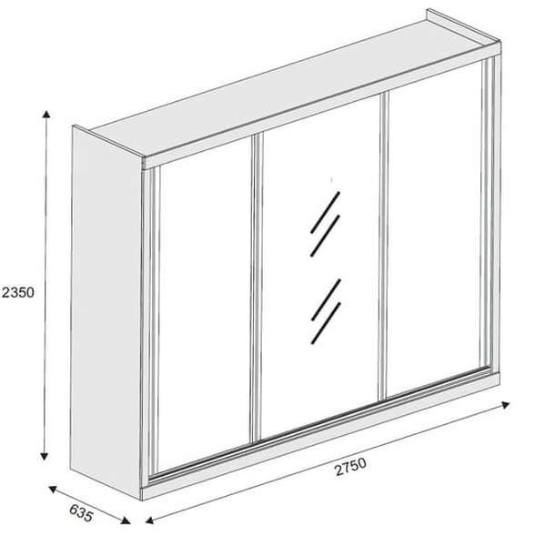 Guarda Roupa Casal Com Espelho Costas 3mm - Toronto-branco Acetinado - Móveis Europa - Imagem 3