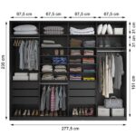 Guarda-roupa Casal Com Espelho Zermatt 100% Mdf 4 Pt 6 Gv Preto - Imagem 2