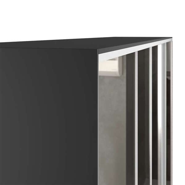 Guarda-roupa Casal Com Espelho Zermatt 100% Mdf 4 Pt 6 Gv Preto - Imagem 3