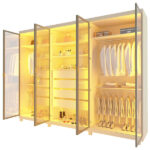 Guarda Roupa Casal Com Vidro Reflecta Led 6 Portas Com Pés Em Mdf Absolut New Gelius - Imagem 3