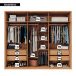 Guarda-roupa Casal Cristal 6 Portas Reflecta 4 Gavetas Buriti/fendi - Caemmun - Imagem 3