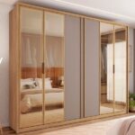 Guarda-roupa Casal Cristal 6 Portas Reflecta 4 Gavetas Buriti/fendi - Caemmun