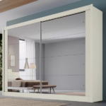 Guarda Roupa Casal Espelhado 2 Portas 4 Gavetas - Creta-off White - Móveis Europa