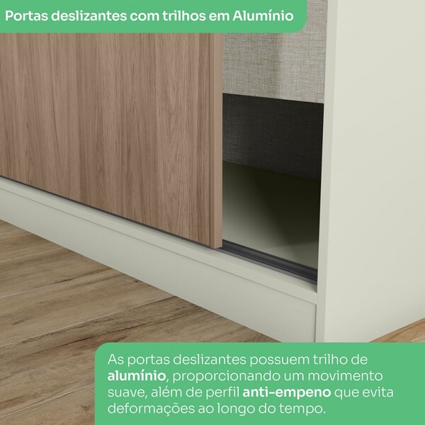 Guarda-roupa Casal Modulado Seletto 9 Portas 9 Gavetas Com Espelho Areia Hp/jequitibá - Henn - Imagem 4