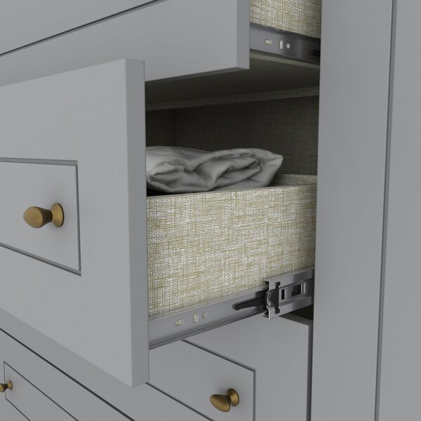 Guarda Roupa Casal Nova York 6 Portas 4 Gavetas Espresso Móveis Cinza - Imagem 4