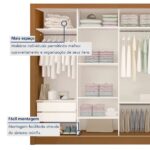 Guarda Roupa Casal Premium Liv 279,3cm 4 Portas 4 Gavetas Espresso Móveis Carvalho - Imagem 4