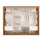 Guarda Roupa Casal Premium Liv 279,3cm 4 Portas 4 Gavetas Espresso Móveis Carvalho - Imagem 9