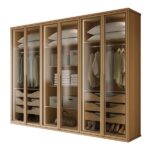 Guarda-roupa Casal Reflecta Com Led 6 Portas 100% Mdf Solaris Amêndoa Clean - Imagem 3