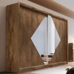 Guarda-roupa Casal Santorini 2 Portas 4 Gavetas Espelhado 100% Mdf Brauna/off White - Europa Móveis