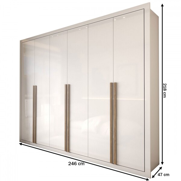 Guarda-roupa Casal Severo 6 Portas 6 Gavetas Branco - Panorama Móveis - Imagem 6