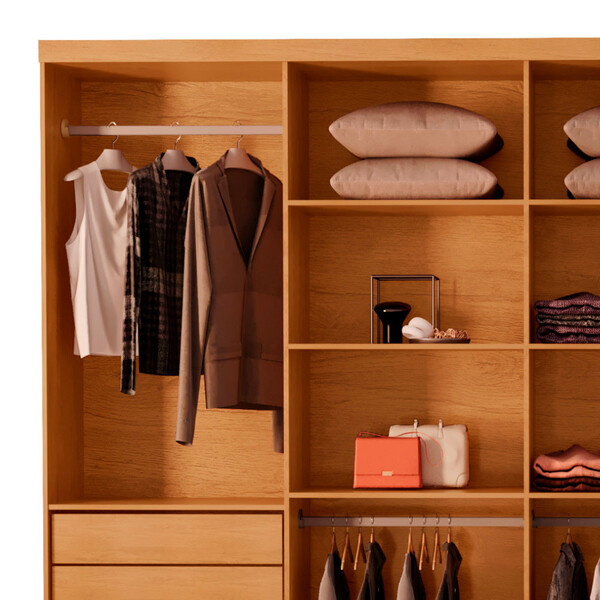 Guarda Roupa Casal Toronto Mdf 8 Portas E 4 Gavetas Moderna Mobília - Imagem 6