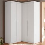 Guarda-roupa De Canto 4 Portas 4 Gavetas Tuim Yescasa Branco Fosco Liso