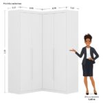 Guarda-roupa De Canto 4 Portas 4 Gavetas Tuim Yescasa Branco Fosco Liso - Imagem 3